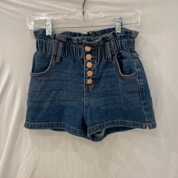 WILD FABLE Womens Button Fly Paper Bag High Elastic Waist Denim Shorts Xs - Picture 1 of 5